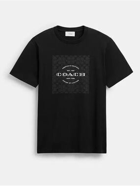 Coach Black Short-Sleeve Logo Graphic Tee